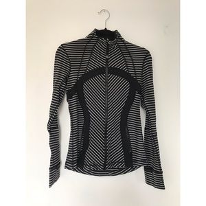 Lululemon black and white striped Zip-up jacket